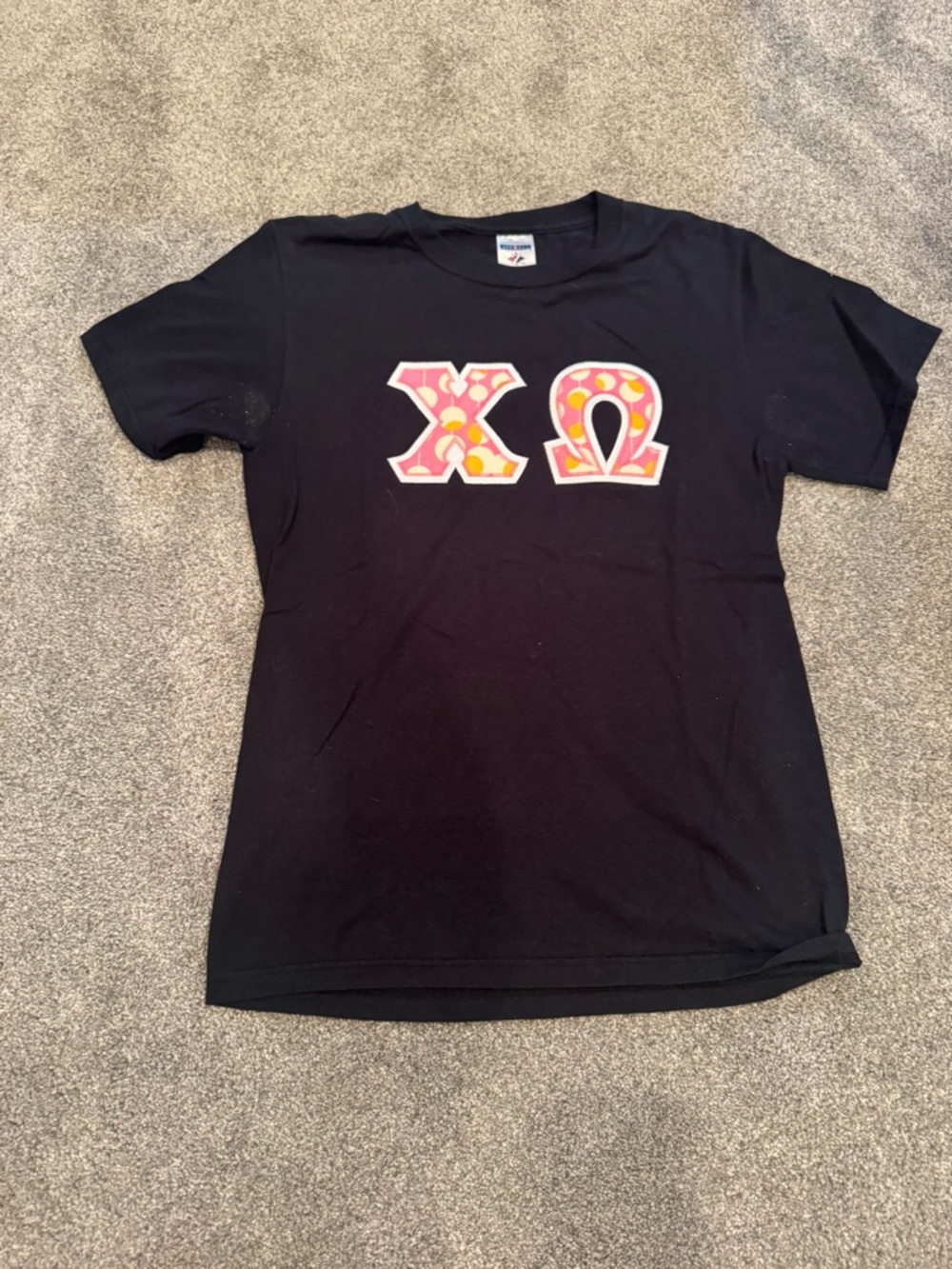 Black Tee with Chi Omega Letters